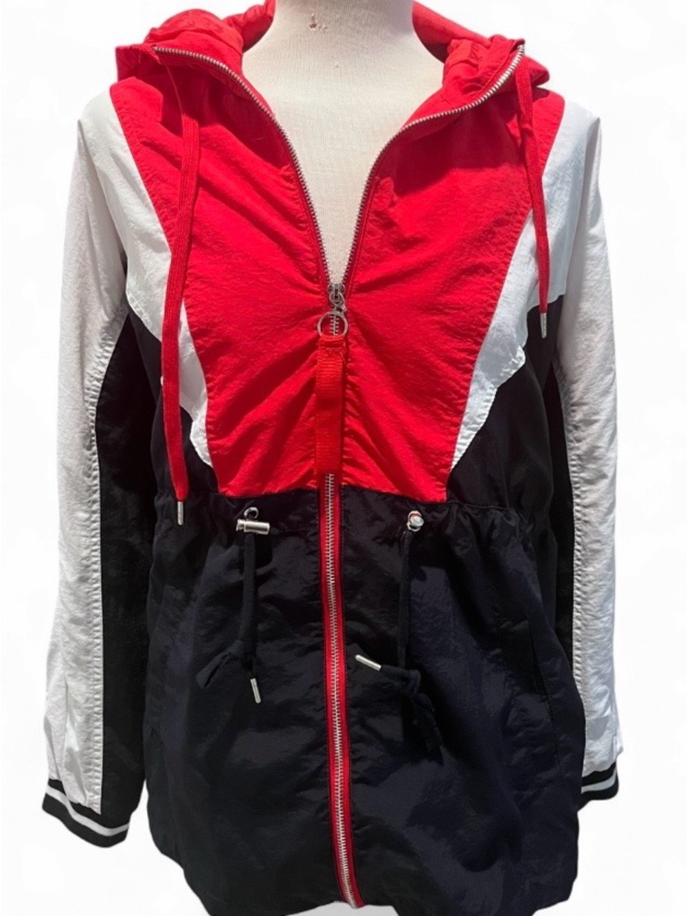 Ashley By 26 International Red, White & Black Hooded Jacket